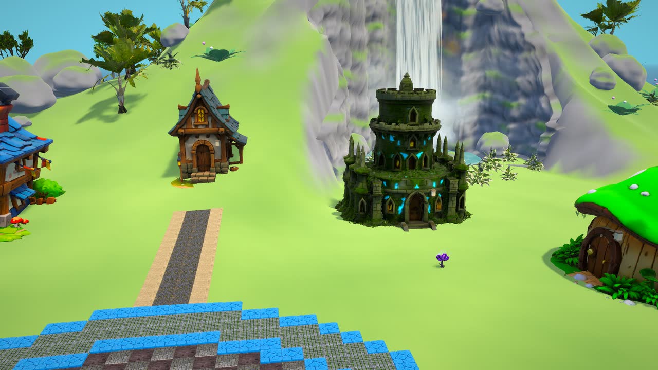 Towers by the waterfall